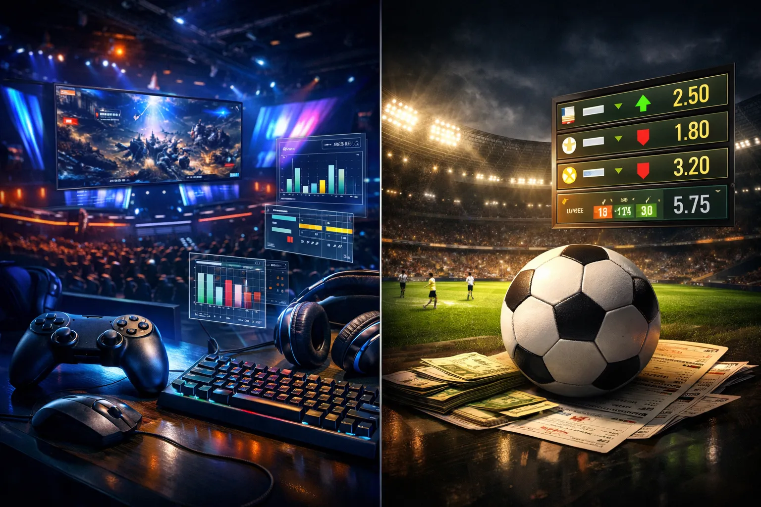 مقایسه شرط بندی Esports و فوتبال 1 مقایسه شرط بندی Esports و فوتبال - بت لحظه