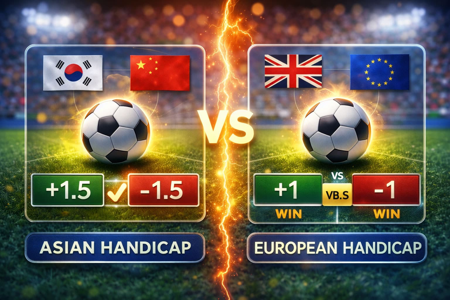 آموزش شرط بندی هندیکپ آسیایی (Asian Handicap) + مثال 1 تفاوت هندیکپ آسیایی با هندیکپ اروپایی چیست؟