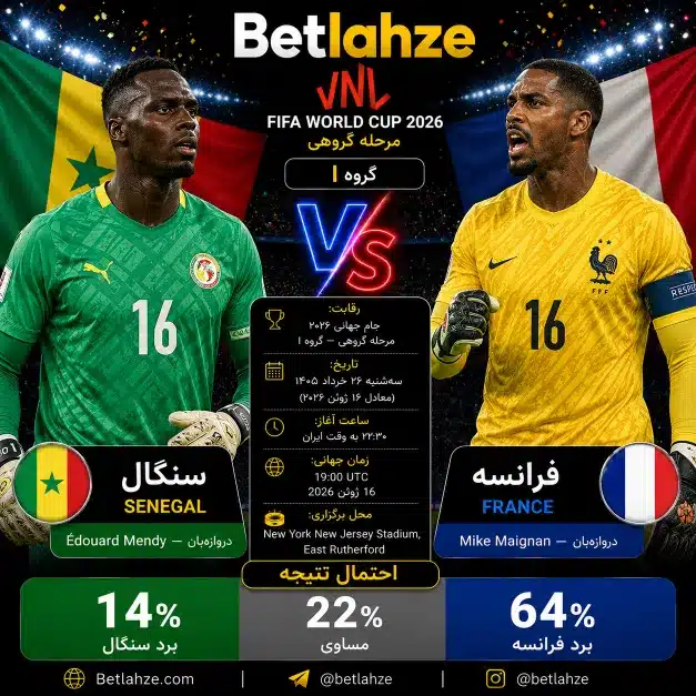 فوتبال فرانسه مقابل سنگال؛ ترکیب، جایگاه 26 خرداد 1 فوتبال فرانسه مقابل سنگال؛ ترکیب، جایگاه 26 خرداد