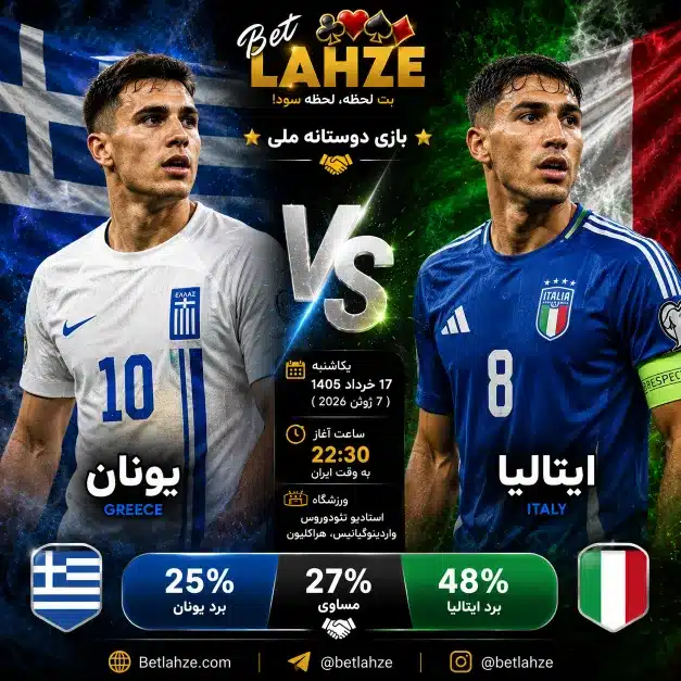 فوتبال یونان مقابل ایتالیا؛ ترکیب، جایگاه 17 خرداد 1 فوتبال یونان مقابل ایتالیا؛ ترکیب، جایگاه 17 خرداد