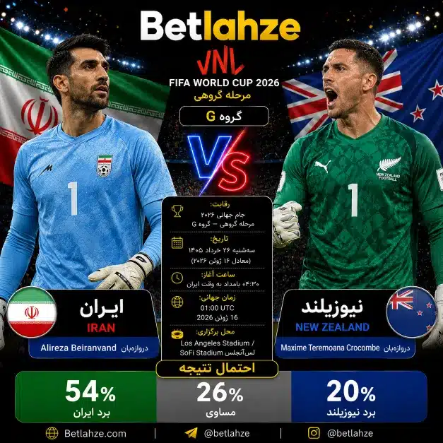 فوتبال ایران مقابل نیوزیلند؛ ترکیب، جایگاه 26 خرداد