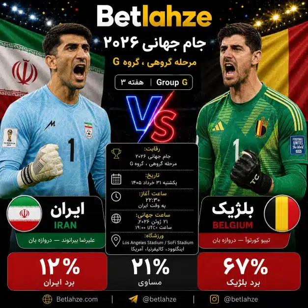 فوتبال بلژیک مقابل ایران 31 خرداد
